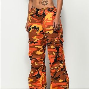 Orange Low Waisted Camo Pants